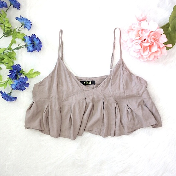 Rehab Tops - 🌸 Brown Peplum Crop Top 😍